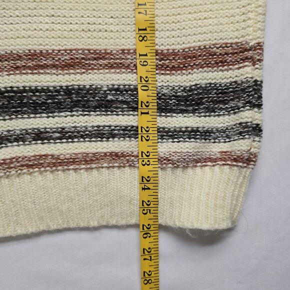 Vintage Silton Sweater Large Biege Brown Striped Knit Pullover 70s 80s - Picture 8 of 8